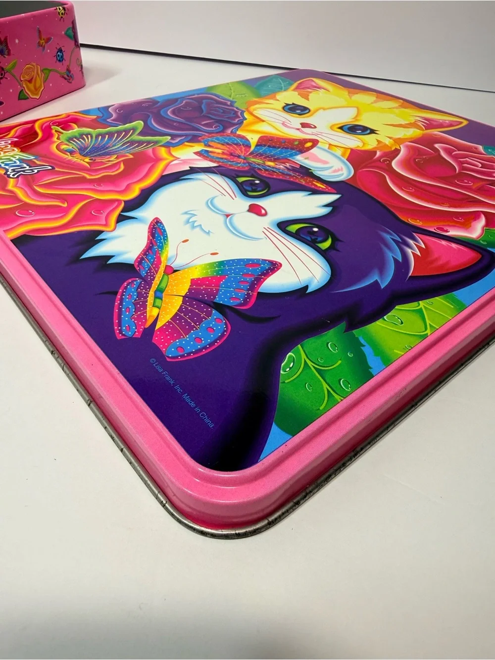 VTG Lisa Frank Kittens and Butterflies Tin only 10.5”x12” *READ - Picture 14 of 16